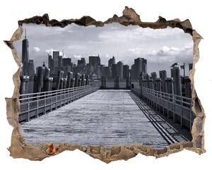 Nálepka 3D díra na zeď beton New York panorama nd-k-96015759