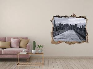 Nálepka 3D díra na zeď beton New York panorama nd-k-96015759