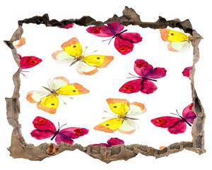 Fototapeta díra na zeď 3D Motýli a květiny nd-k-96038679