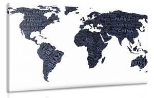 Obraz mapa světa - 120x80 cm