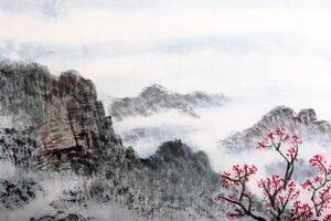 Tapeta tradiční čínská malba země - 150x100 cm
