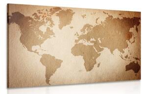Obraz vintage mapa světa - 120x80 cm
