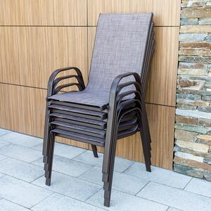 Stohovatelná židle, hnědý melír/hnědá TK2060
