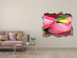 Samolepící díra na stěnu Barevné tulipány nd-k-98761222