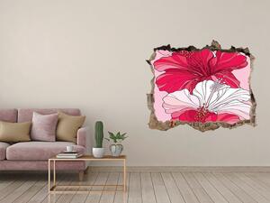 Nálepka 3D díra na zeď Hawajské květiny nd-k-98842373