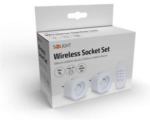 SOLIGHT Dálkově ovládané zásuvky set 2 zásuvky + 1 ovladač Learning Code 3000W/13A