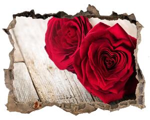 Nálepka 3D díra na zeď Růže na dřevě nd-k-99658852