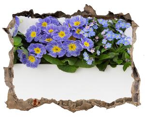 Nálepka 3D díra na zeď Modré květiny nd-k-99973378
