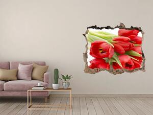 Samolepící díra na stěnu Červené tulipány nd-k-99817079