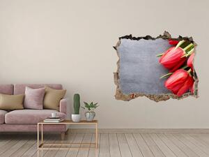 Samolepící díra na stěnu Červené tulipány nd-k-99719823