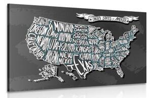Obraz moderní mapa USA - 120x80 cm