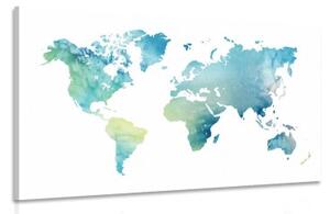 Obraz mapa světa v akvarelu - 120x80 cm