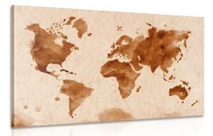 Obraz mapa světa v retro provedení - 60x40 cm