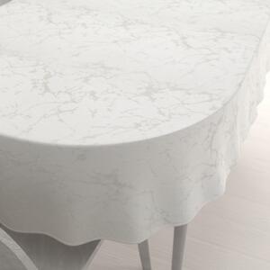 Biante Dekorační oválný ubrus Parma PM-116 Stříbrný mramor na krémovém 50x100 cm