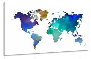 Obraz barevná mapa světa v akvarelu - 120x80 cm