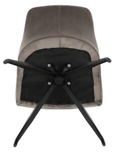 Otočná židle, šedohnědá Taupe Velvet látka/černá, VELEZA