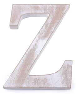 Dřevěná písmena abecedy vintage - 25 "Z" bílá přírodní