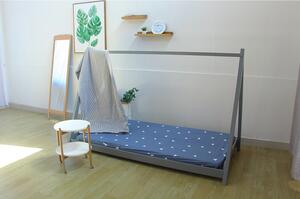 TEMPO Montessori postel, borovicové dřevo, šedá, GROSI