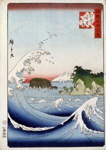 Obrazová reprodukce Mount Fuji behind the restless sea, Hiroshige, Utagawa II