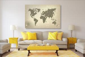 Obraz stará mapa světa na abstraktním pozadí - 60x40 cm