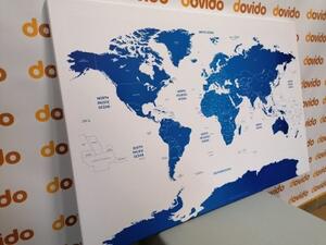 Obraz mapa světa s jednotlivými státy - 60x40 cm