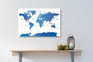 Obraz mapa světa s jednotlivými státy - 60x40 cm