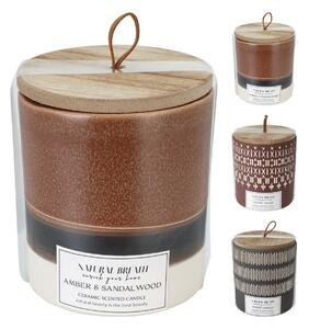 Svíčka Natural Breath, přírodní vosk, vůně Amber & Sandal Wood, 205 g