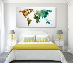 Obraz barevná polygonální mapa světa - 100x50 cm