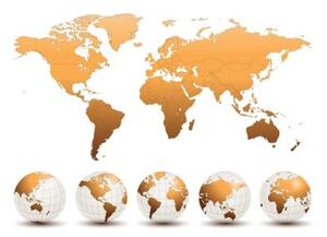 Obraz globusy s mapou světa - 60x40 cm