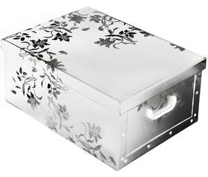 Úložný box s víkem Ornament 51 x 37 x 24 cm, bílá