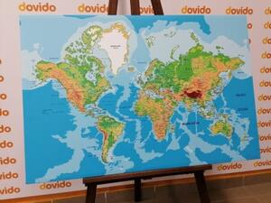 Obraz klasická mapa světa - 60x40 cm