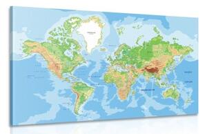 Obraz klasická mapa světa - 90x60 cm