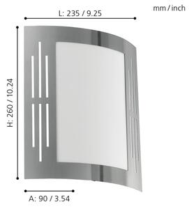 EGLO 82309 - Venkovní nástěnné svítidlo CITY 1xE27/15W/230V IP44
