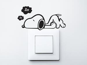 Snoopy na vypínač samolepka na zeď 30 x 15 cm