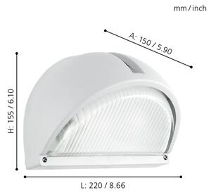 EGLO 89768 - Venkovní nástěnné svítidlo ONJA 1xE27/60W bílá IP44