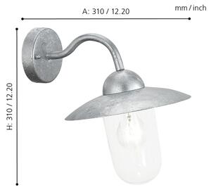 EGLO 88489 - Venkovní nástěnné svítidlo MILTON galvanizovaná ocel IP44