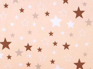 Bavlněná látka hvězdy - 2 broskvová