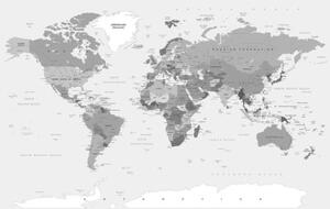Obraz klasická černobílá mapa - 60x40 cm