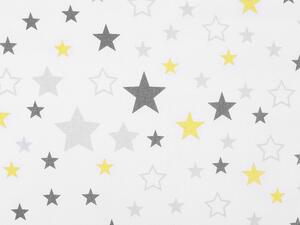 Bavlněná látka hvězdy - 1 (375) bílá žlutá