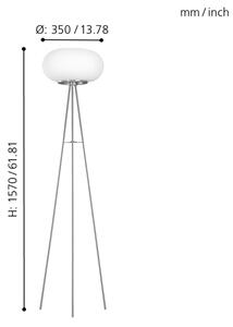 EGLO 86817 - Stojací lampa OPTICA 2xE27/60W