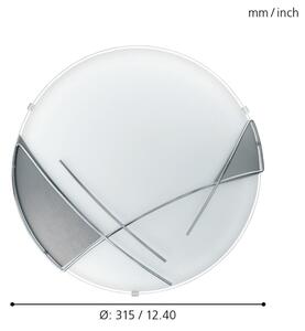 EGLO 89758 - Nástěnné stropní svítidlo RAYA 1 x E27/60W stříbrná / bílá