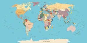 Obraz mapa světa s názvy - 100x50 cm