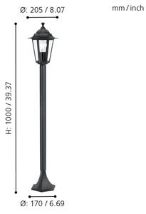 EGLO 22144 - Venkovní lampa LATERNA 4 1xE27/60W/230V