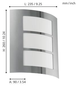 EGLO 88139 - Venkovní nástěnné svítidlo CITY 1xE27/15W/230V IP44