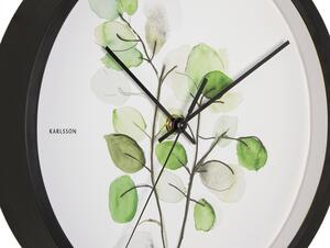Nástěnné hodiny Botanický potisk eukalyptu KARLSSON (Barva-zelená)
