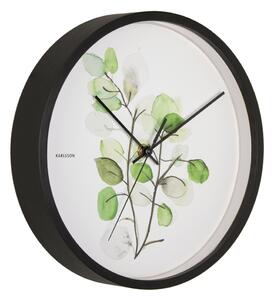 Nástěnné hodiny Botanický potisk eukalyptu KARLSSON (Barva-zelená)