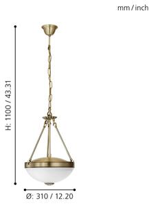 Eglo 82747 - Lustr na řetězu SAVOY 2xE27/60W/230V bronzová