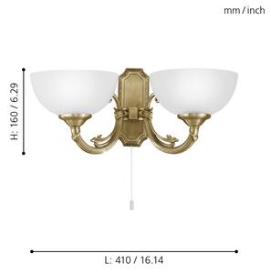 EGLO 82752 - Nástěnné svítidlo SAVOY 2xE14/40W/230V