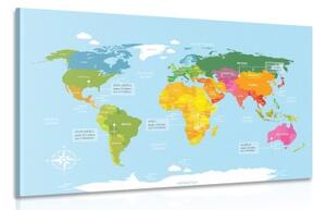 Obraz výjimečná mapa světa - 90x60 cm