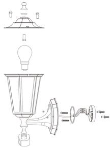 EGLO 22464 - Venkovní svítidlo s čidlem LATERNA 5 1xE27/60W/230V